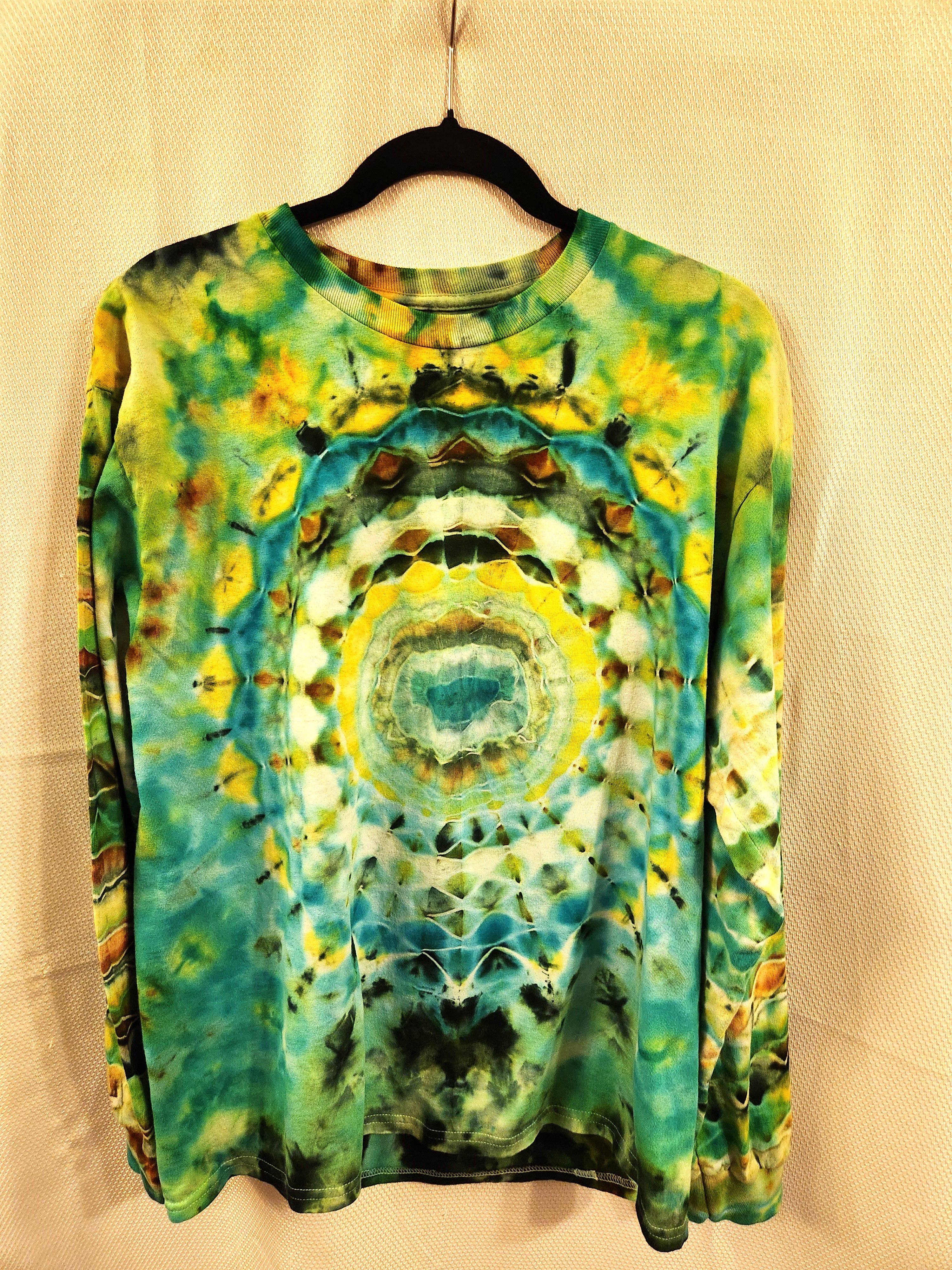 Gildan 100% Cotton Long Sleeve Tie Dye T-Shirt Size US L / EU 52-54 / 3 - 1 Thumbnail