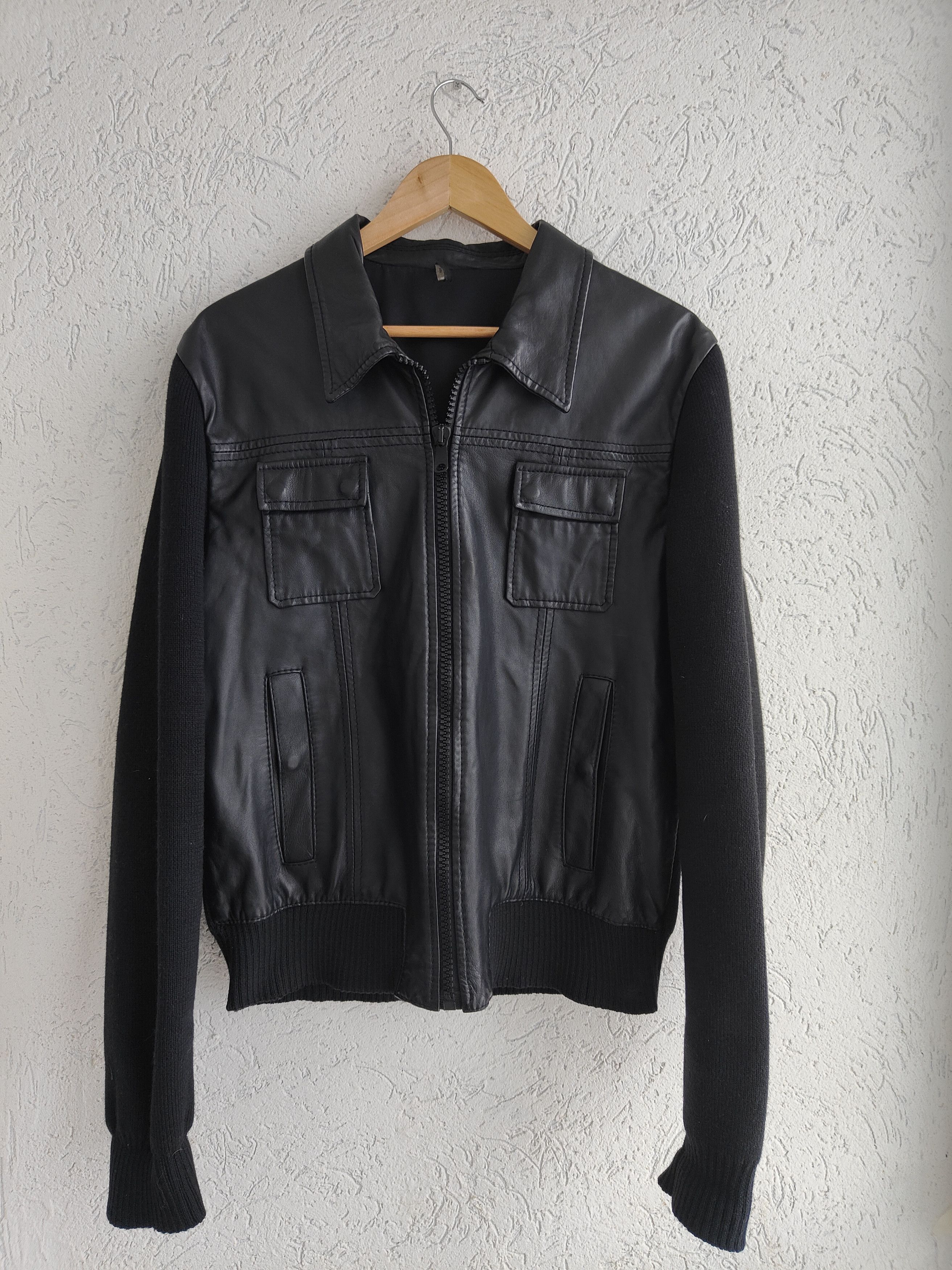 image of Dior Homme Hedi Slimane 05 F/w Leather Wool Jacket in Black, Men's (Size Large)