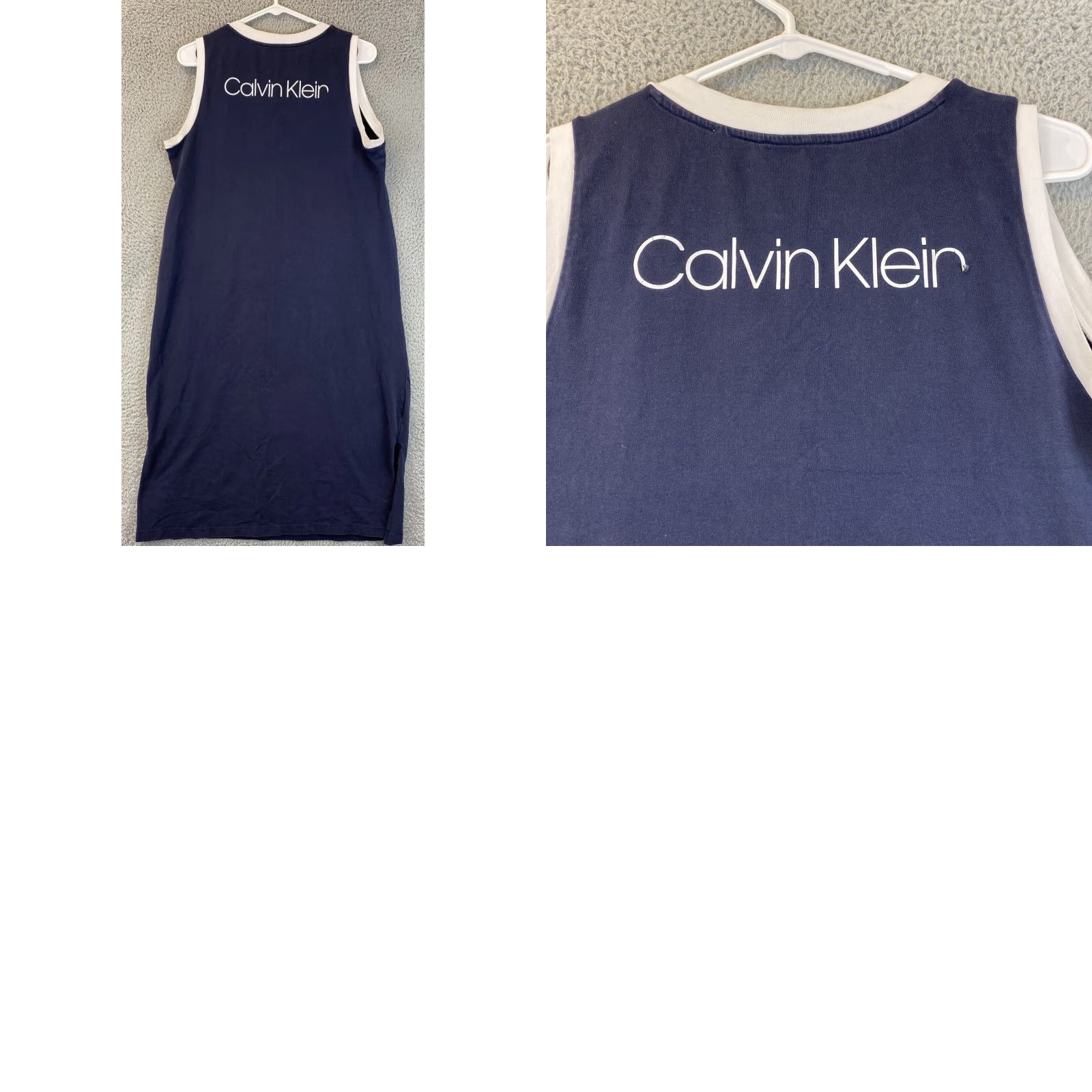Calvin Klein CALVIN KLEIN Navy Blue T-Shirt Dress Women's Size Large Sleeveless Knee Length Size L / US 10 / IT 46 - 8 Thumbnail