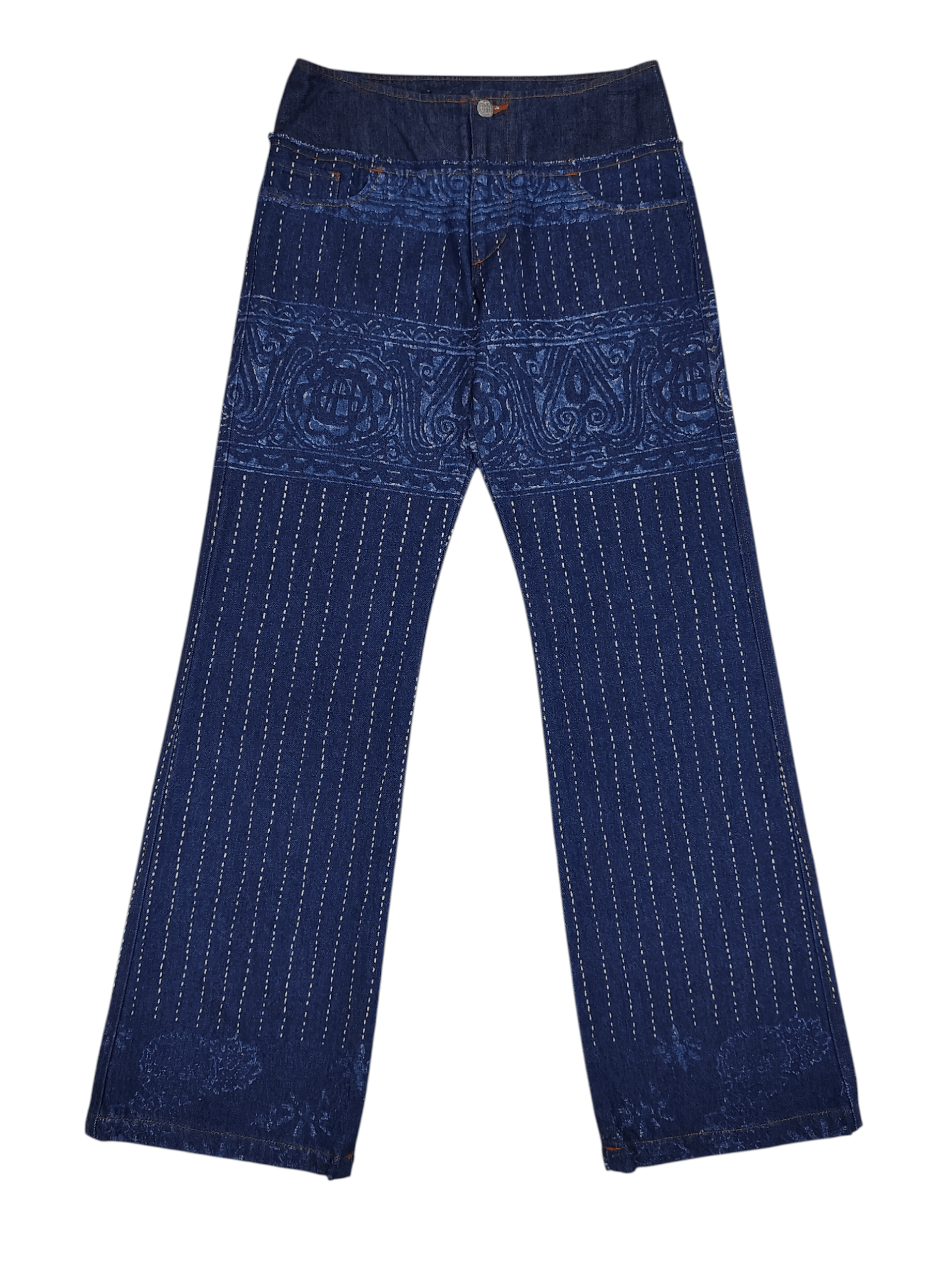 Jean Paul Gaultier 90s JPG- Archive Ethnic Baroque Graphic Structural Jeans Size 28" / US 6 / IT 42 - 2 Thumbnail