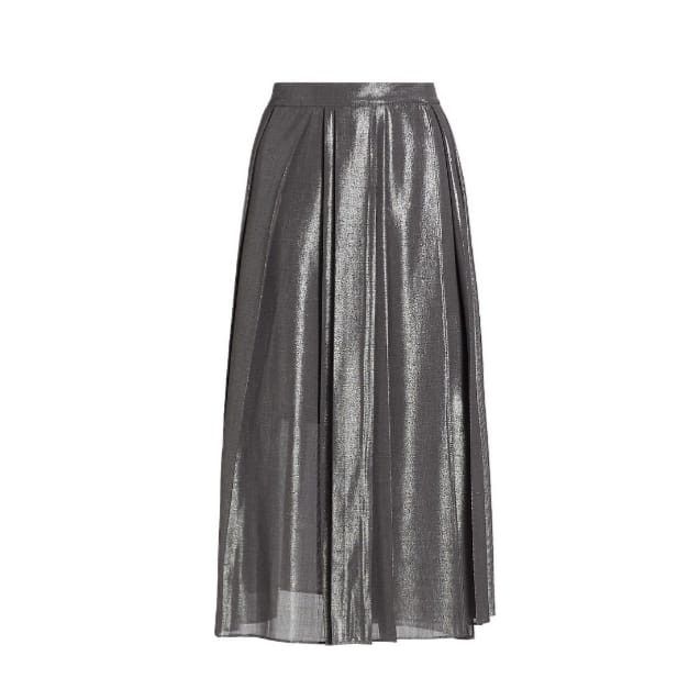Brunello Cucinelli o1y0725 Midi Skirt in Gray Size 28" / US 6 / IT 42 - 1 Thumbnail