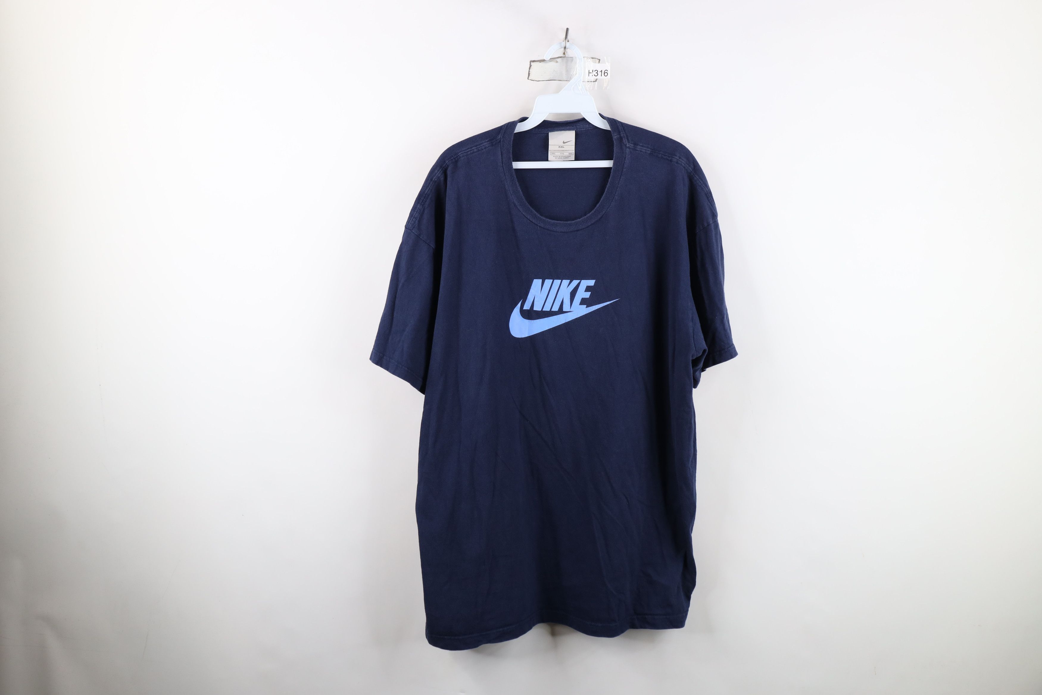 Nike Vintage Nike Scott Big Swoosh Short Sleeve T-Shirt Blue Size US XXL / EU 58 / 5 - 1 Thumbnail