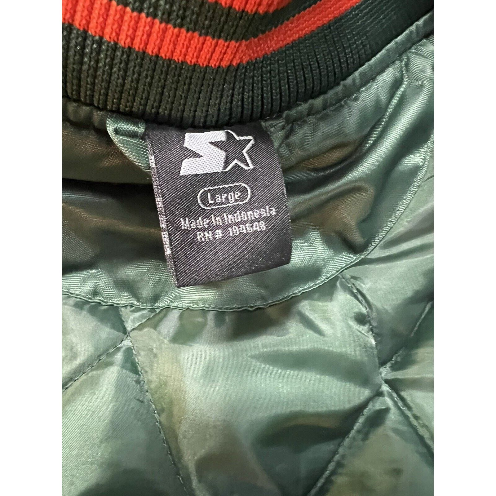 Starter VTG 80’s Miami Hurricanes Satin Starter Bomber Snap L Jacket Size US L / EU 52-54 / 3 - 8 Thumbnail
