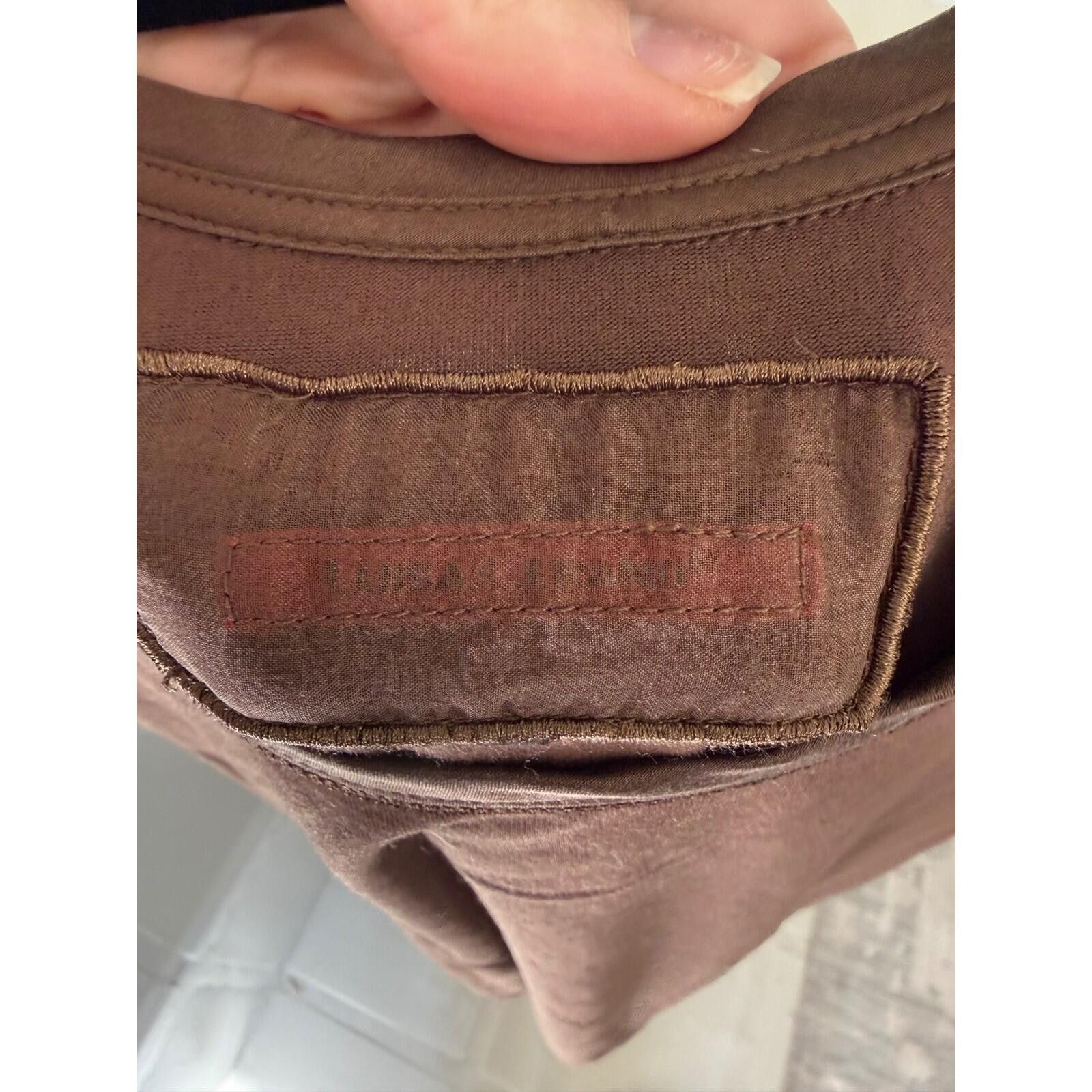 Other Luisa Cerano Brown Viscose Blend Scoop Neck Tank Top Size 12 Size XL / US 12-14 / IT 48-50 - 2 Thumbnail