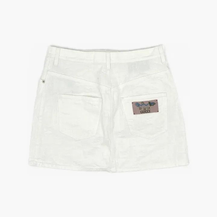 Other GUCCI White GG Jacquard Denim Skirt-2507 Size 39" - 2 Thumbnail