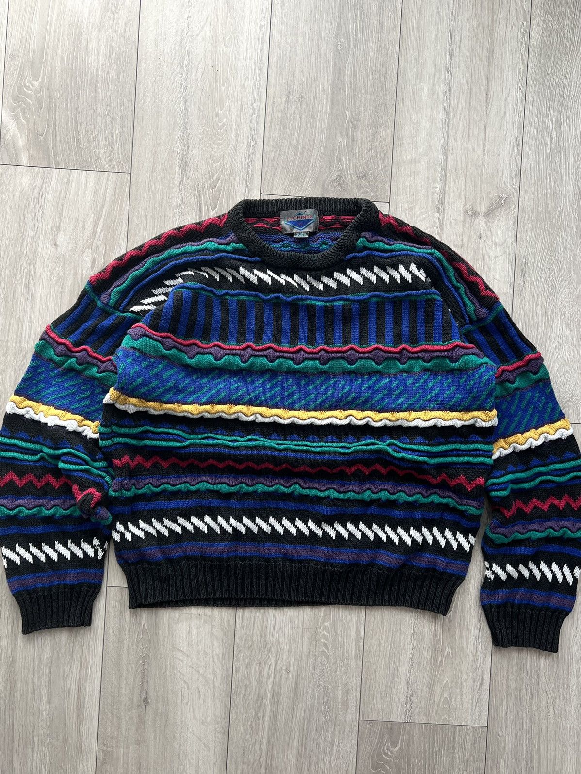 Hotsell COOGI Men's Vintage 90's Knit Sweater Jacket