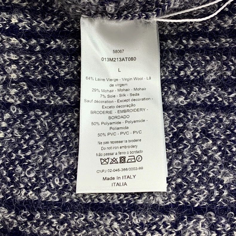 Dior Dior Color-blocked striped cotton lapel single-breasted lo Size US L / EU 52-54 / 3 - 7 Thumbnail