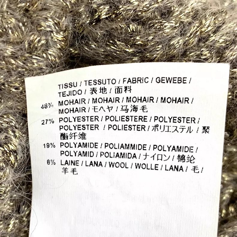 Saint Laurent Paris Saint Laurent Dark brown gold mohair twist crewneck long-sl Size US M / EU 48-50 / 2 - 7 Thumbnail