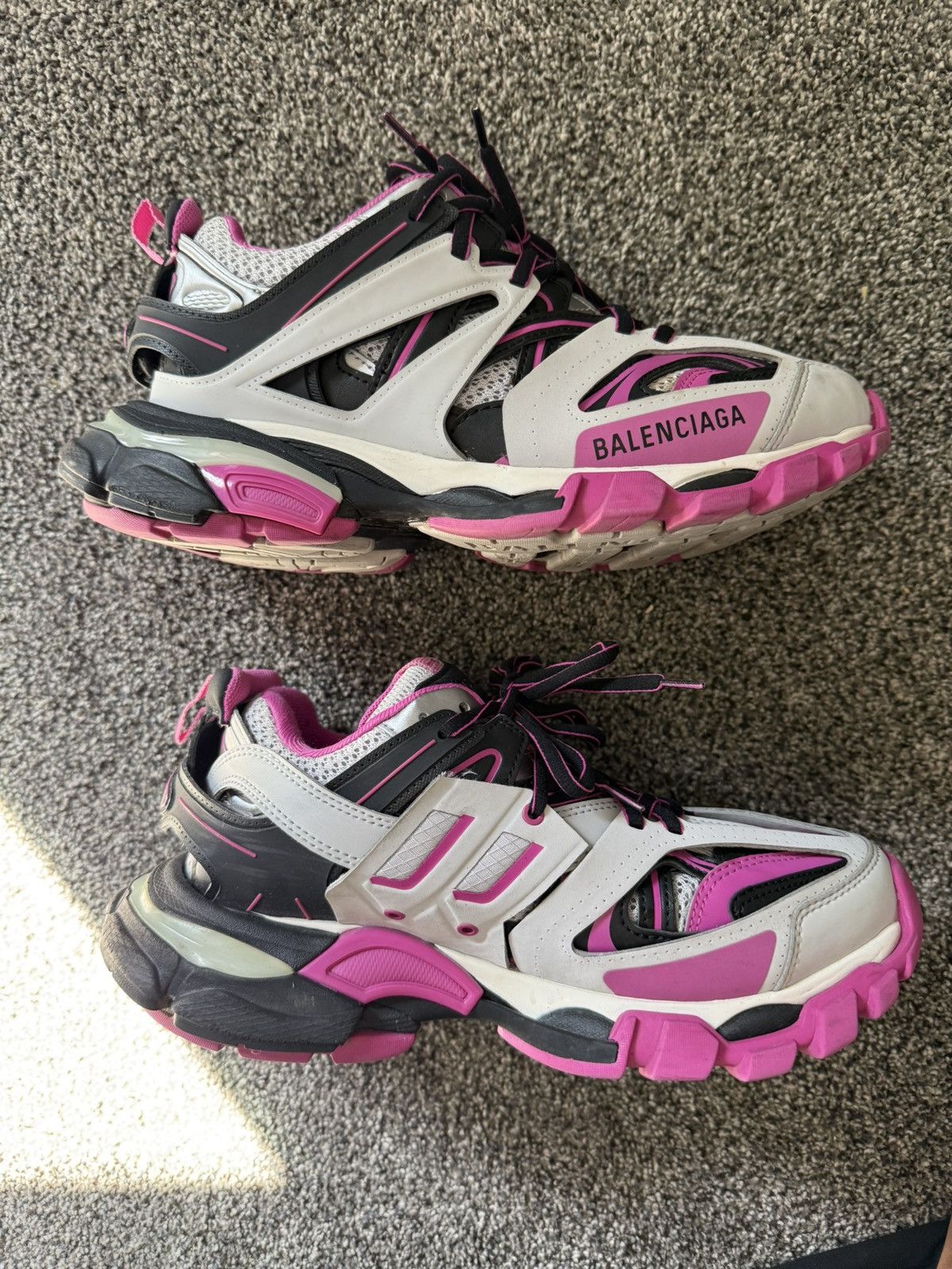Balenciaga Balenciaga Track LED Sneakers in Grey & Pink & Black Size US 8 / IT 38 - 5 Thumbnail
