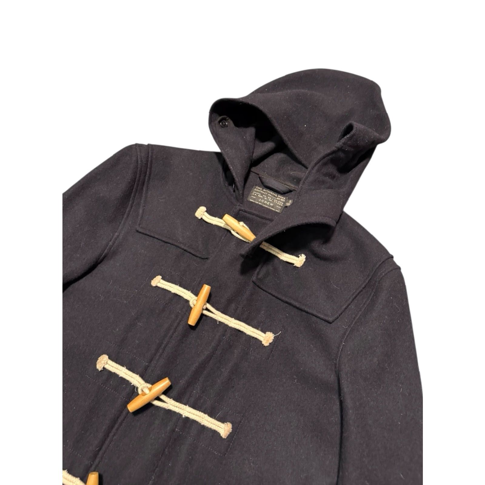 J.Crew J.Crew NX-631 Heritage Hooded Black Wool Toggle Duffle Coat Jacket Men's Small Size US S / EU 44-46 / 1 - 4 Thumbnail