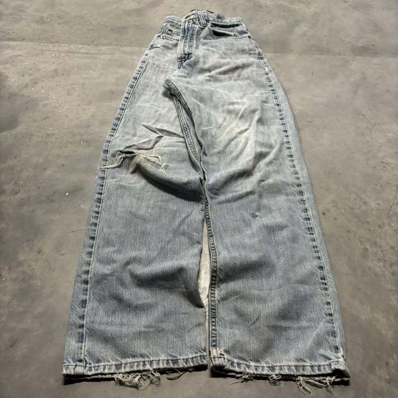 Japanese Brand × Vintage Crazy Vintage Y2K/2000s Grunge Distressed Light Wash Denim Jeans! Size US 29 - 3 Thumbnail