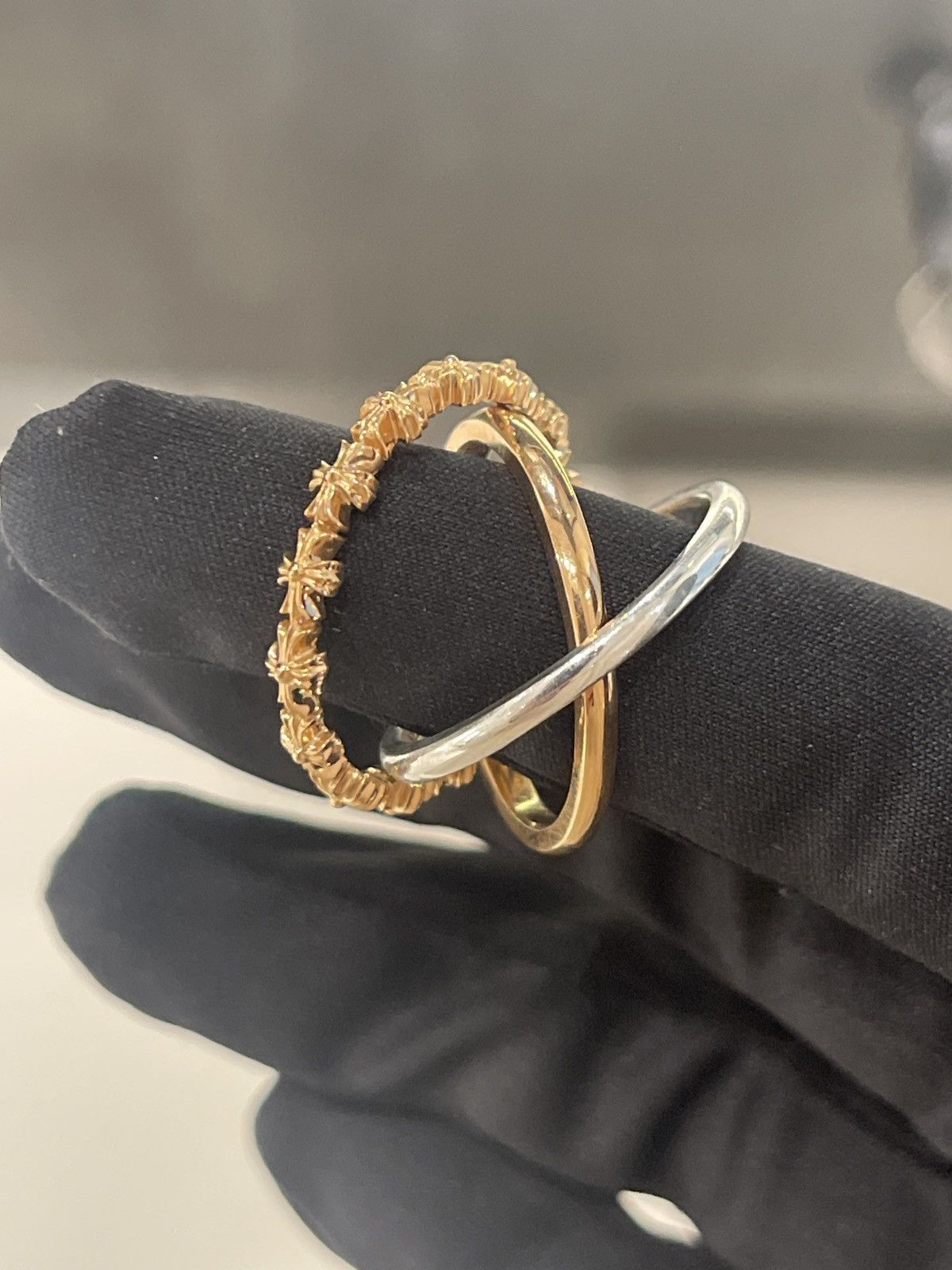 Chrome Hearts Chrome Hearts 22k Gold Tiny E Trinity Ring Grailed 