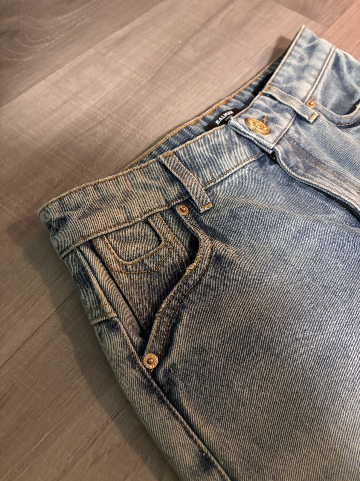 Balmain Balmain High-Rise Wide Leg Flare Jeans Size 29" - 4 Thumbnail