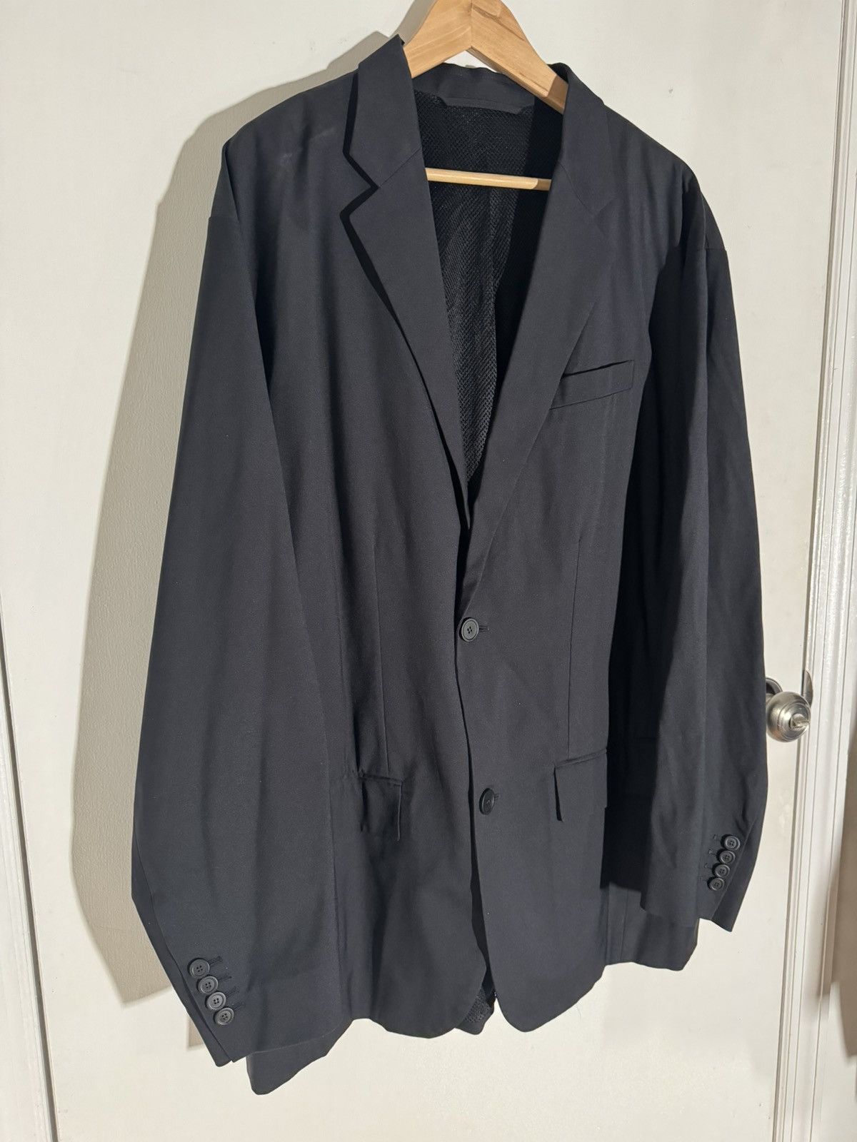 Balenciaga Balenciaga Black Nylon Technical Tailored Blazer Size US S / EU 44-46 / 1 - 2 Thumbnail