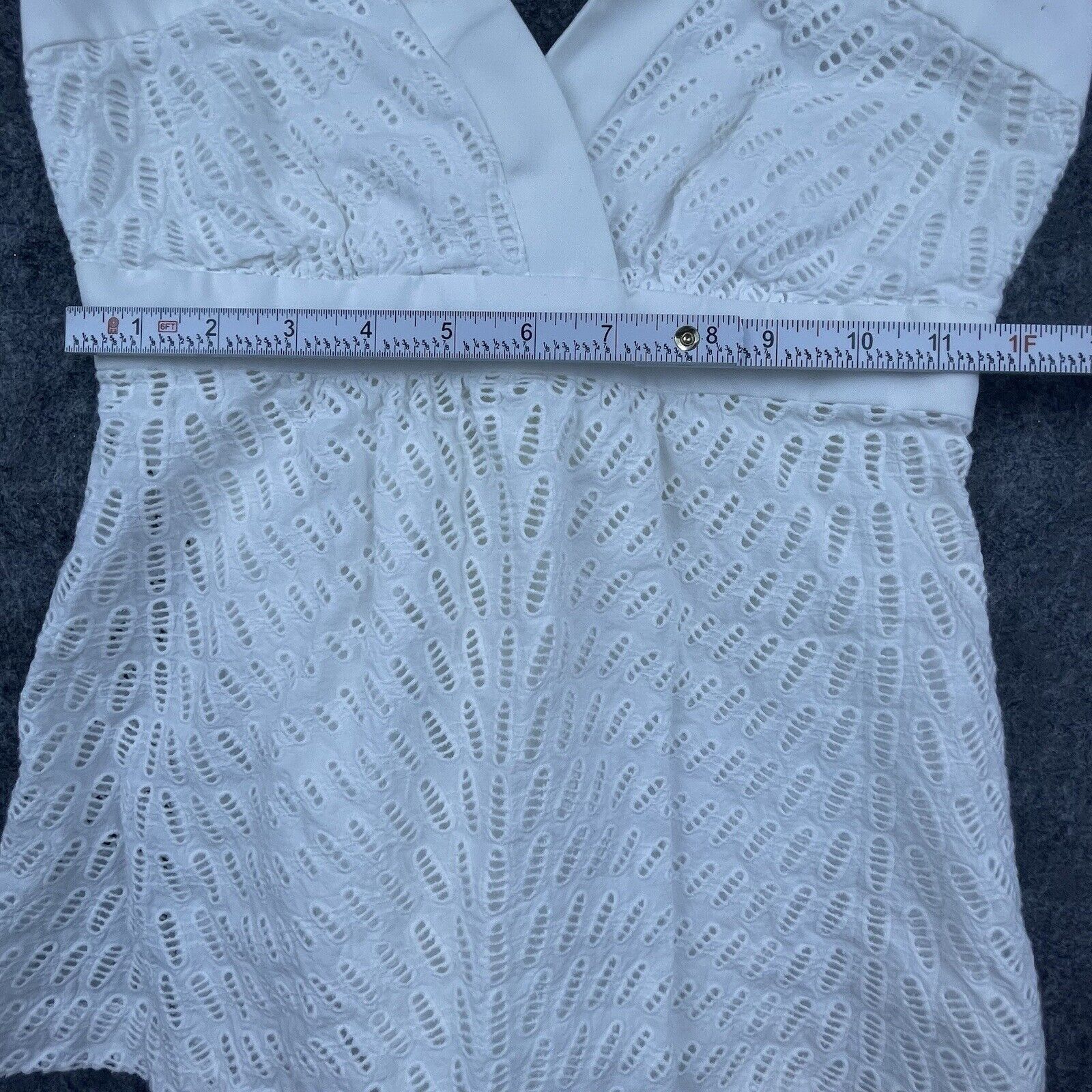 Trina Turk Trina Turk Halter Womens 0 White Eyelet Coquette Angelcore Size XS / US 0-2 / IT 36-38 - 5 Thumbnail