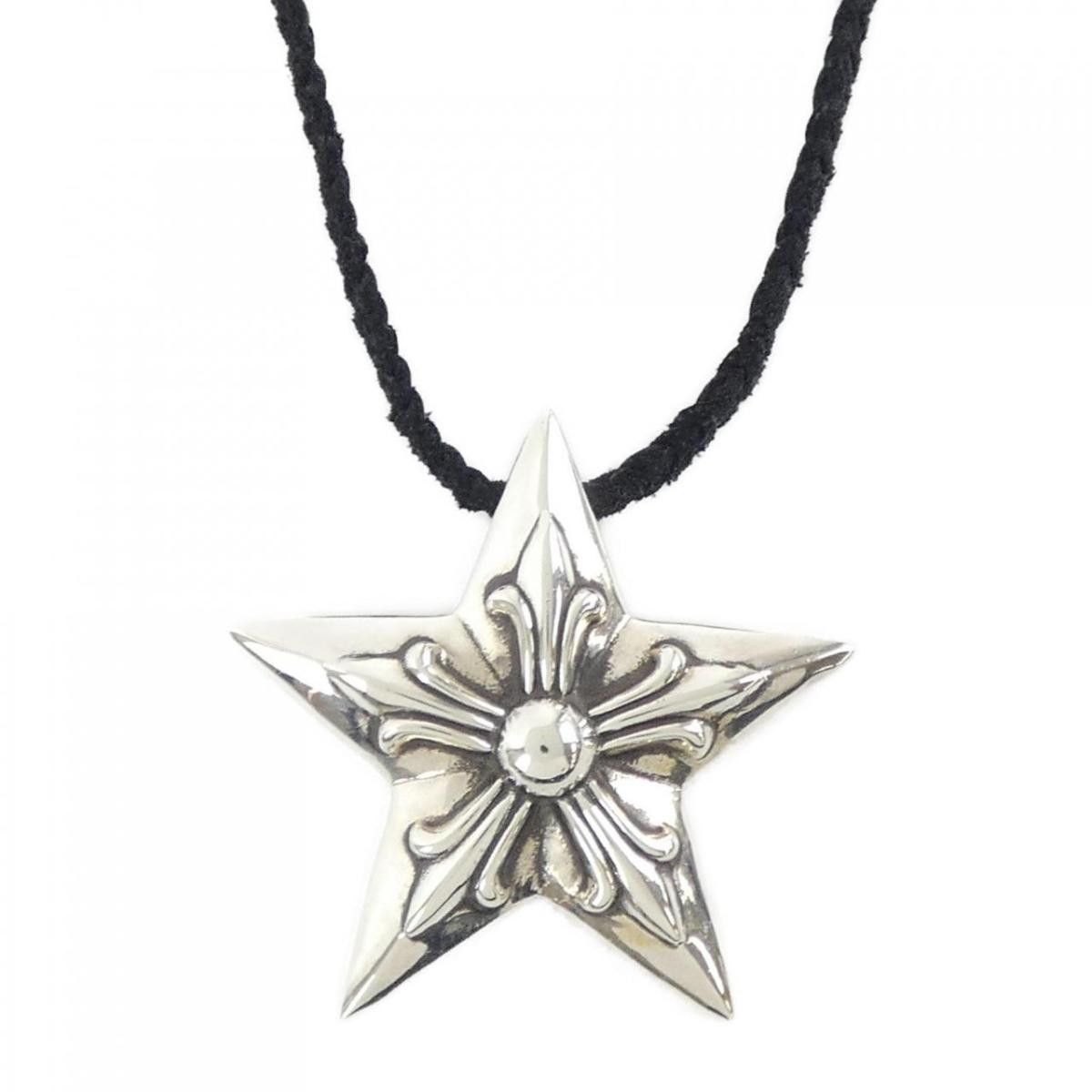image of Chrome Hearts 5 Point Star Necklace in Silver, Men's
