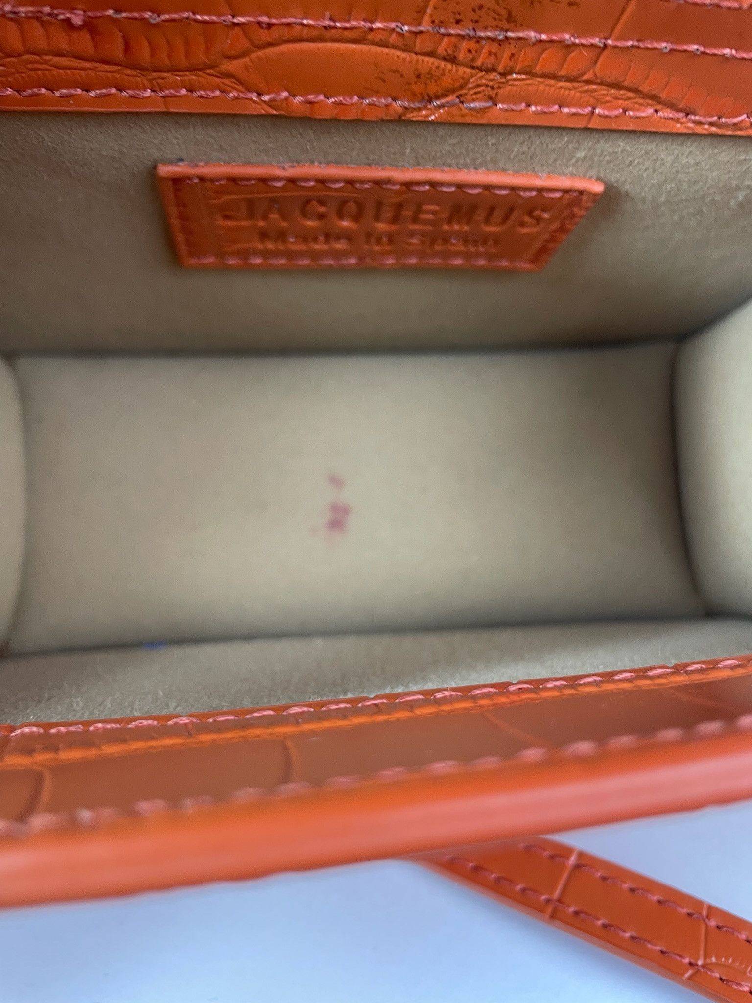 Jacquemus 'Le Chiquito' orange croc print leather bag Size ONE SIZE - 8 Thumbnail