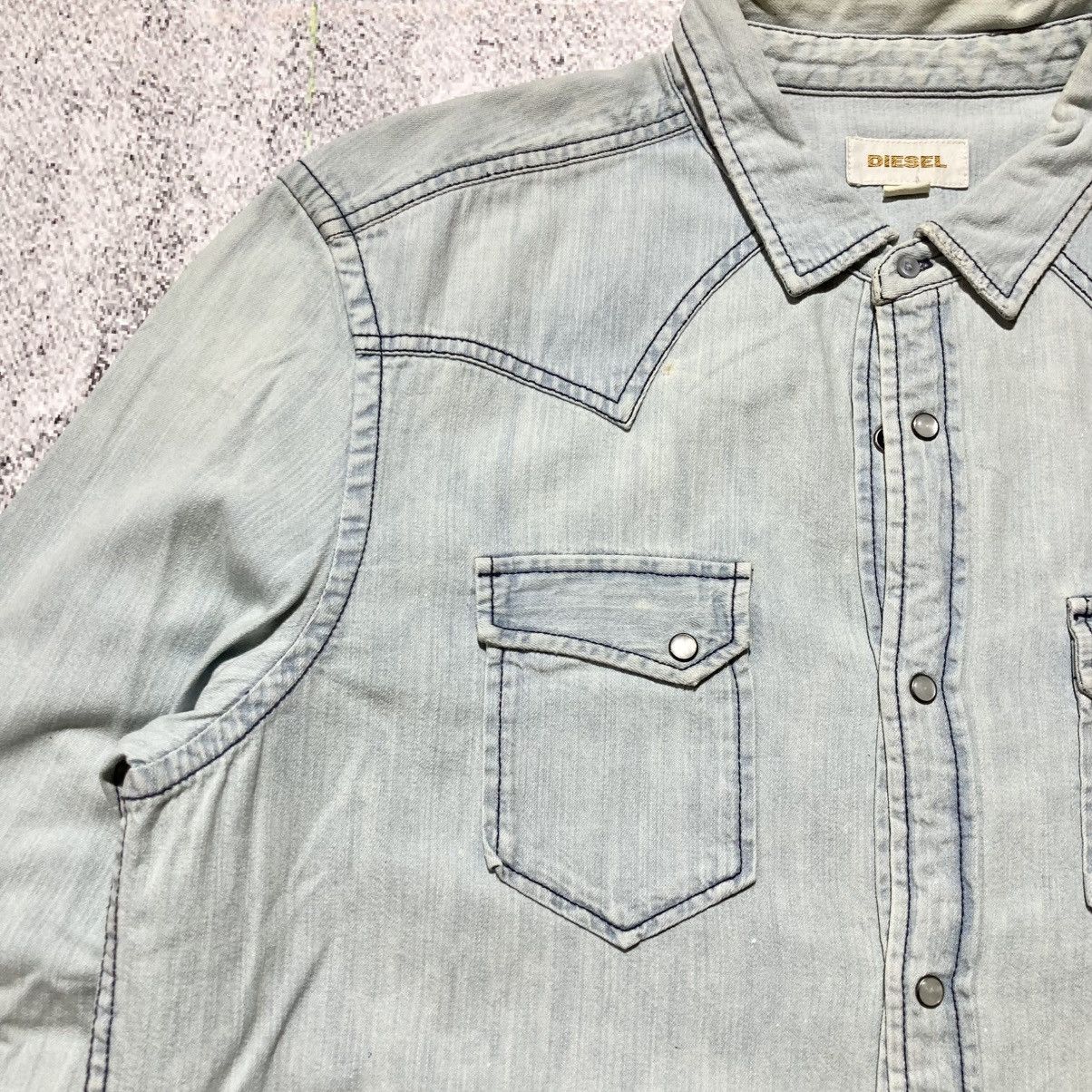 Diesel Vintage Diesel Cowboy Western Shirt Blue Washed Jeans Size US XL / EU 56 / 4 - 6 Thumbnail