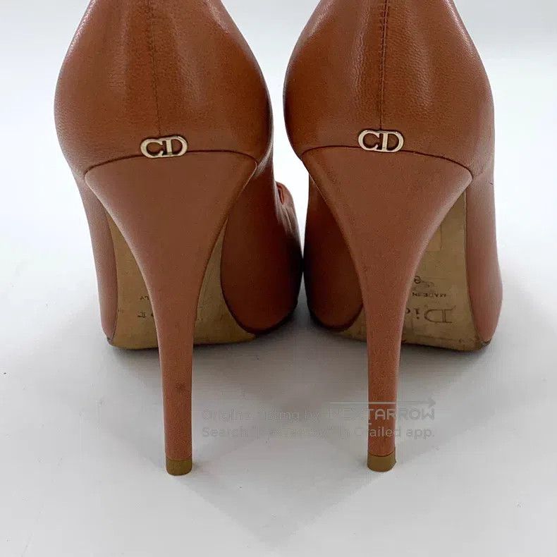 Dior Dior Brown leather CD logo thin heel high heels Size US 7.5 / IT 37.5 - 8 Thumbnail