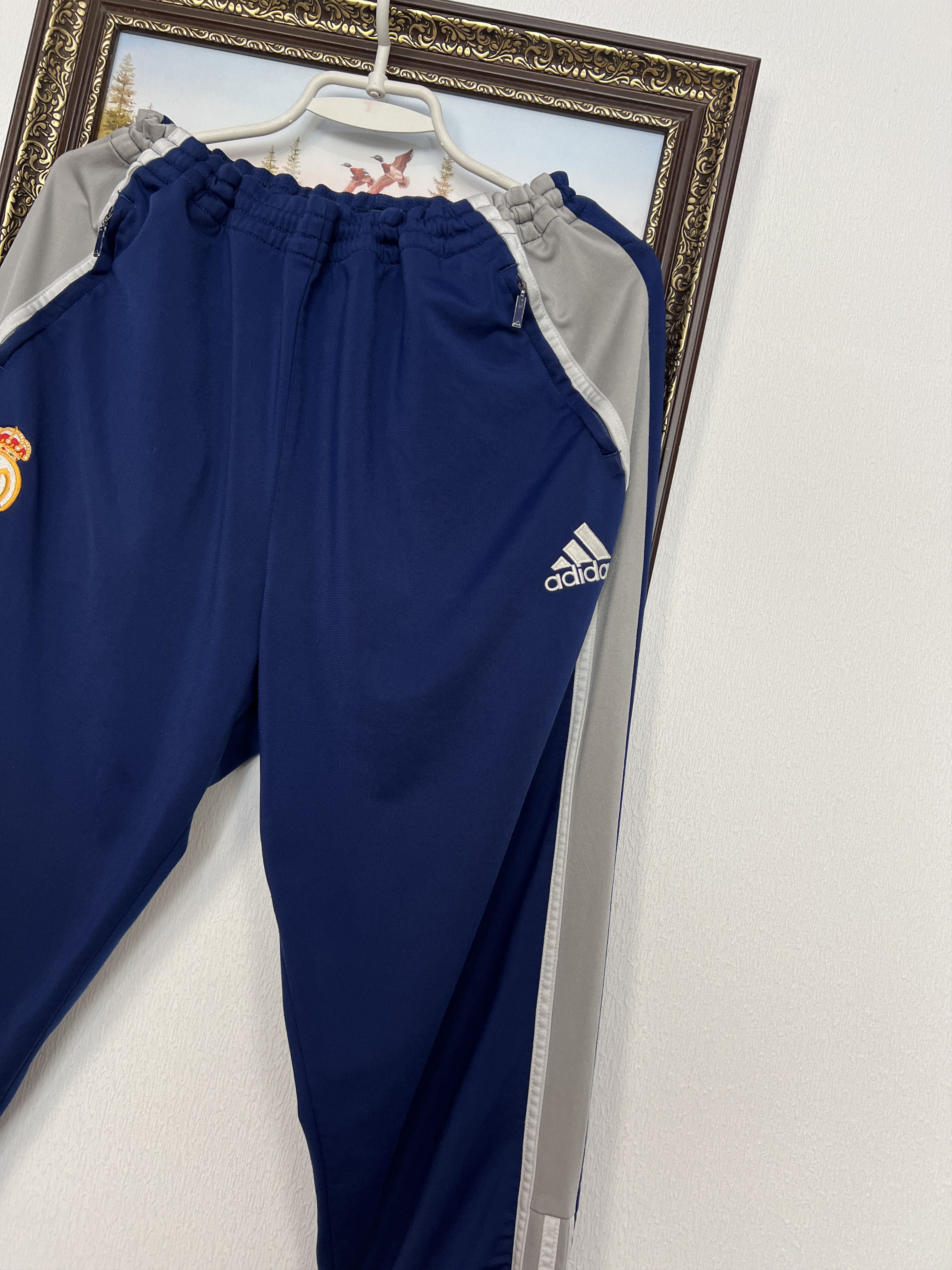 Adidas Vintage 90's Adidas Real Madrid Football Pants Soccer Blue L Size US 34 / EU 50 - 2 Thumbnail