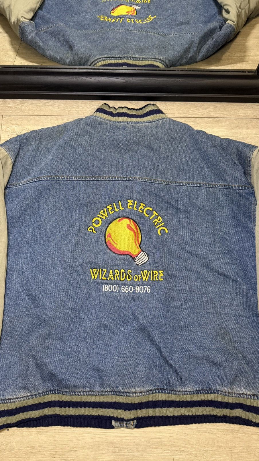 Disney Vintage/ Y2K 1990s Powell Electric Logo Denim Jacket Varsity Size US XL / EU 56 / 4 - 3 Thumbnail