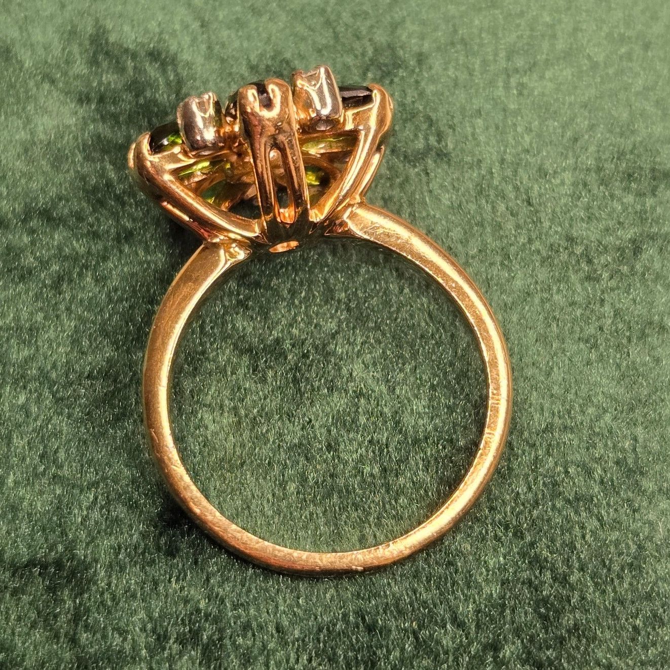 Hysteric Glamour 14K Yellow Gold Green Tourmaline & Diamond Daisy Cluster Size ONE SIZE - 21 Thumbnail