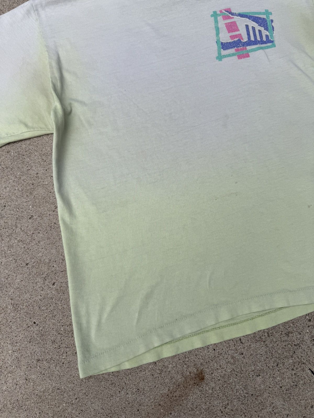 Nike × Vintage Vtg 80’s 90’s Nike Abstract Geometric Faded Tee Boxy Small Size US S / EU 44-46 / 1 - 3 Thumbnail