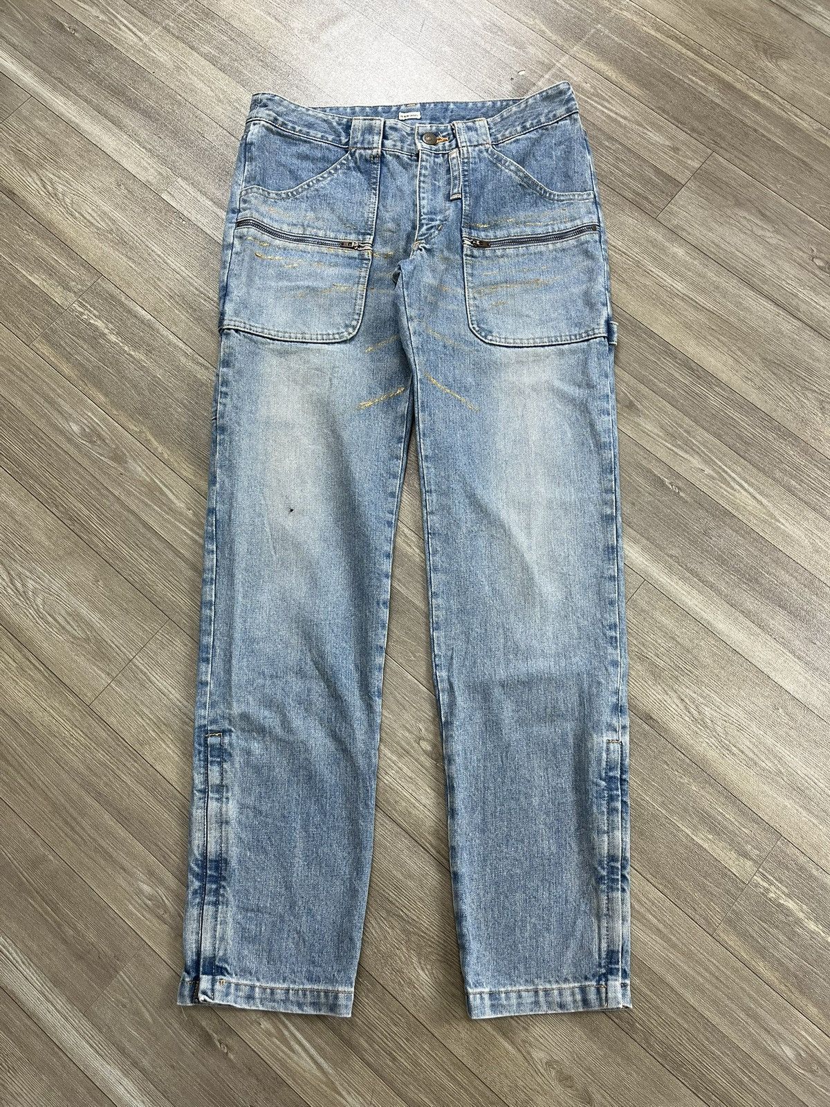 Issey Miyake 2000s Tsumori Chisato Issey Miyake Carpenter Faded Jeans Size US 29 - 2 Thumbnail