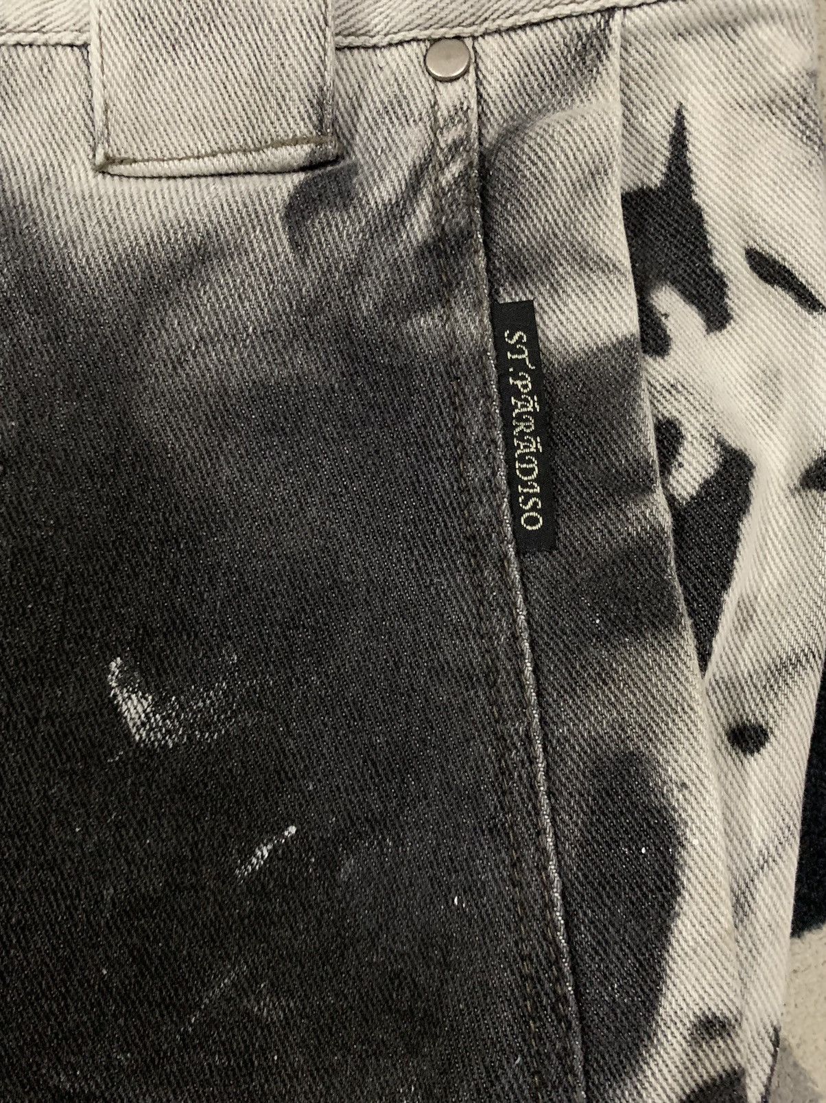 If Six Was Nine St.Paradiso Tie dye Acid Wash Style Splatter Loose Fit Jeans Size US 34 / EU 50 - 7 Thumbnail