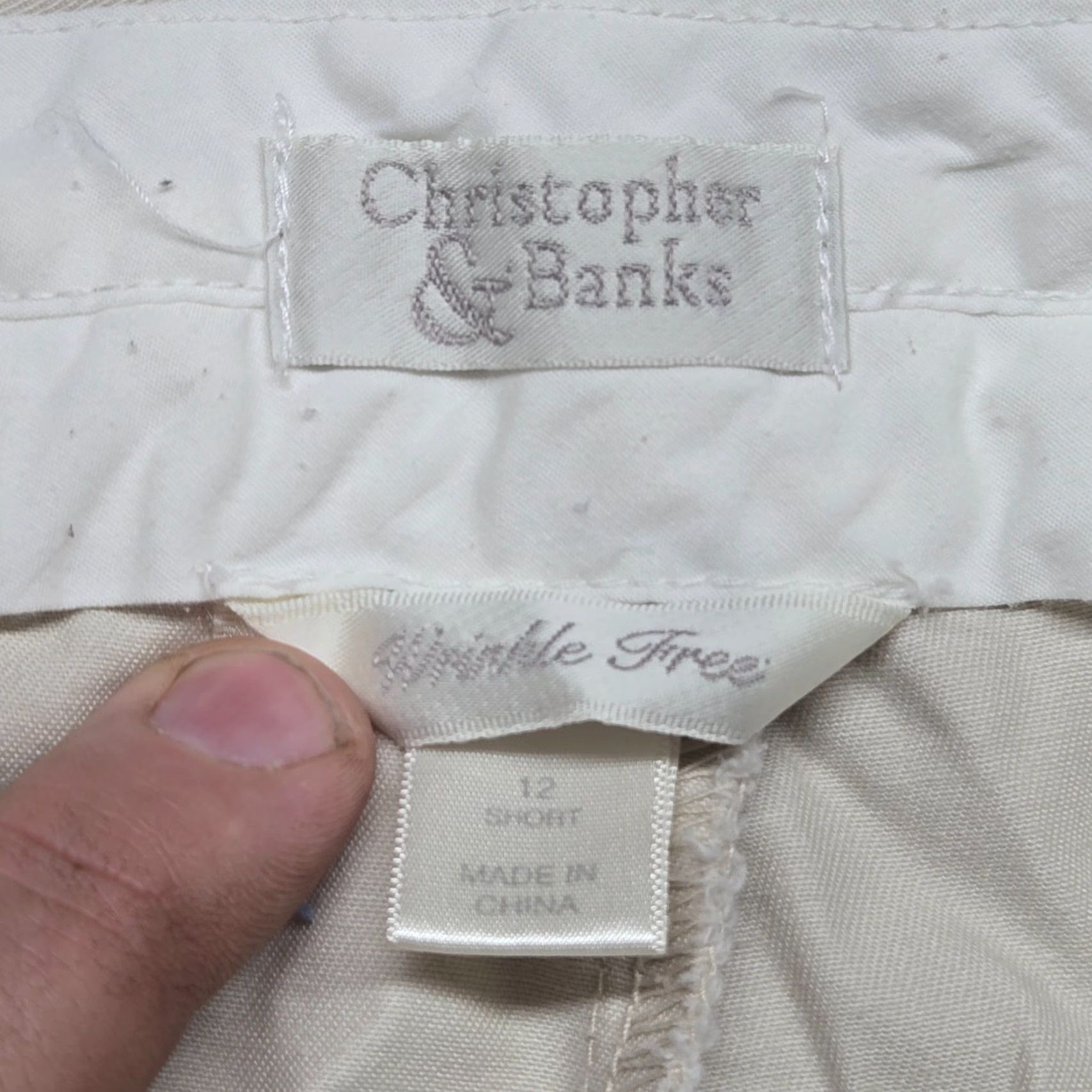 Vintage Christopher & Banks Pants Capri Women Adult 12 White Comfort Stretch Casual Size 34" / US 12 / IT 48 - 3 Thumbnail