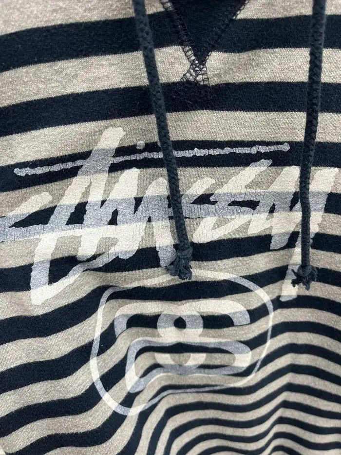 Stussy Stussy Stripped Big Logo Hoodie Size US L / EU 52-54 / 3 - 3 Thumbnail