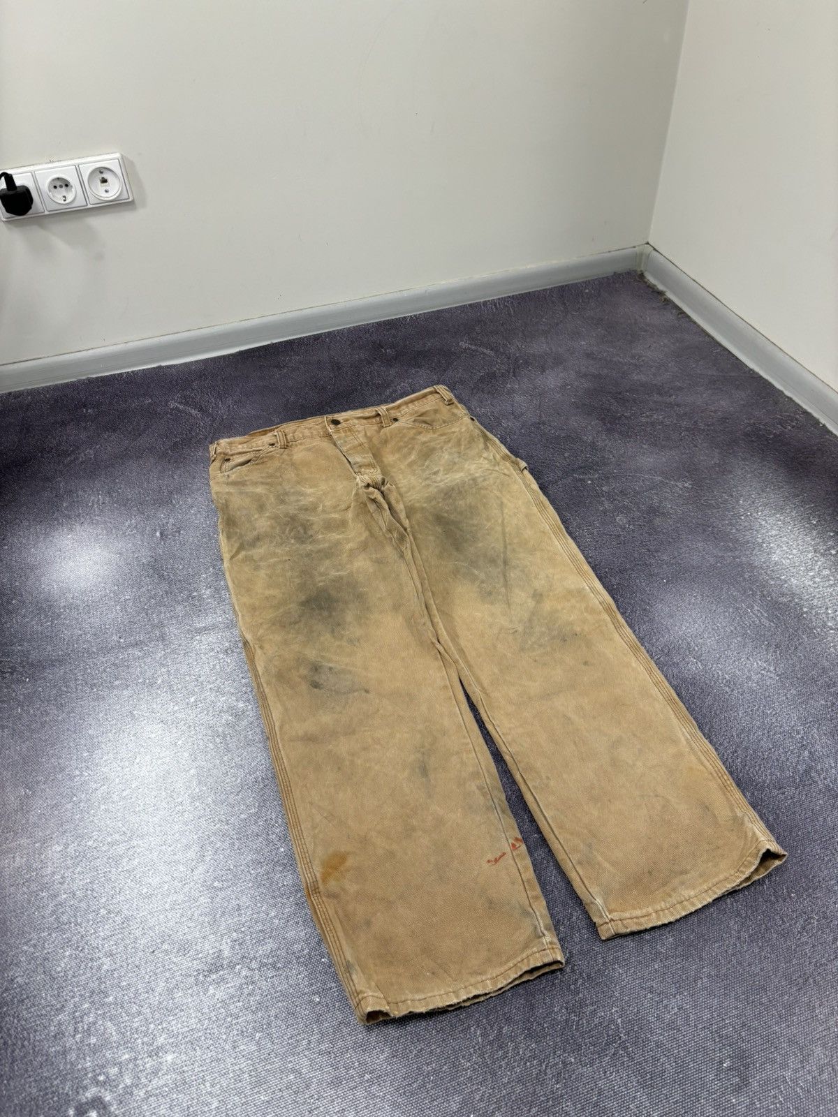 Dickies Vintage Dickies USA Work Carpenter Mustard Hype Baggy Pants Size US 36 / EU 52 - 8 Thumbnail