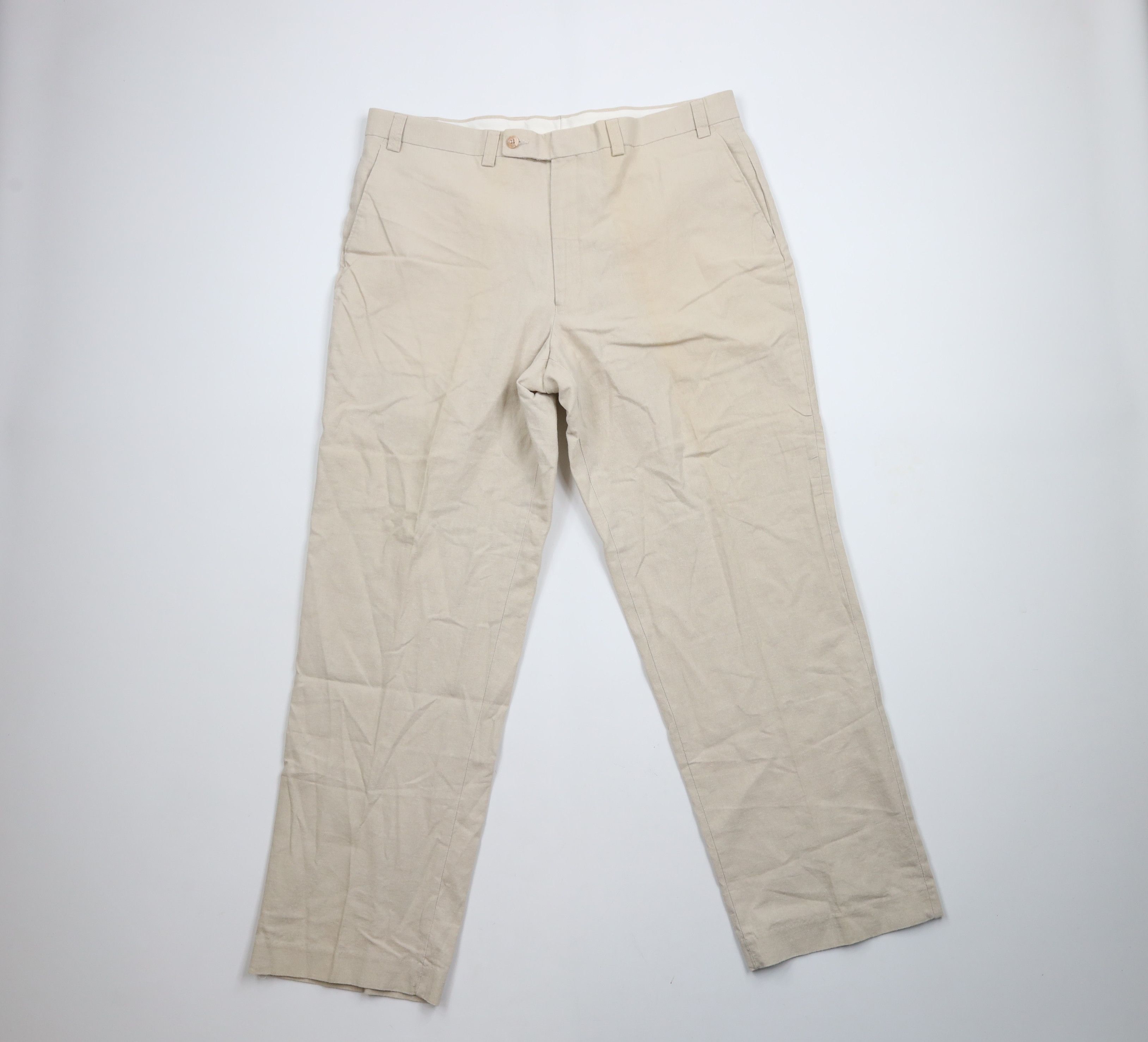 Vintage Vintage 90s Streetwear Linen Blend Wide Leg Chino Pants Size US 36 / EU 52 - 1 Thumbnail