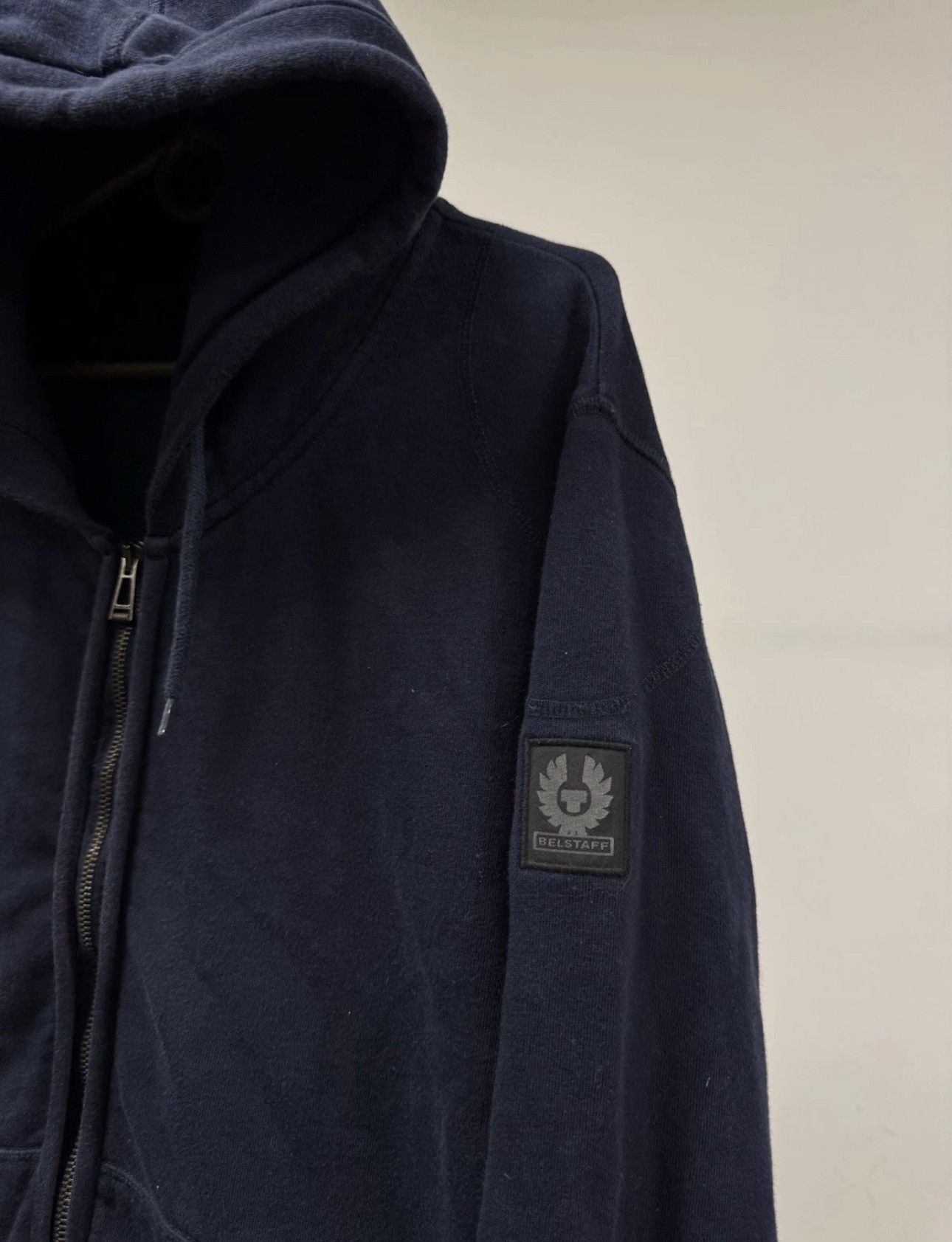 Belstaff Belstaff England Full Zip Hoodie Navy Blue Patch Logo Size US XL / EU 56 / 4 - 3 Thumbnail