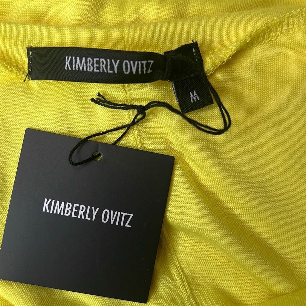 Drake NWT Kimberly Ovitz Yellow Drape Midi Dress (016) Size S / US 4 / IT 40 - 7 Thumbnail