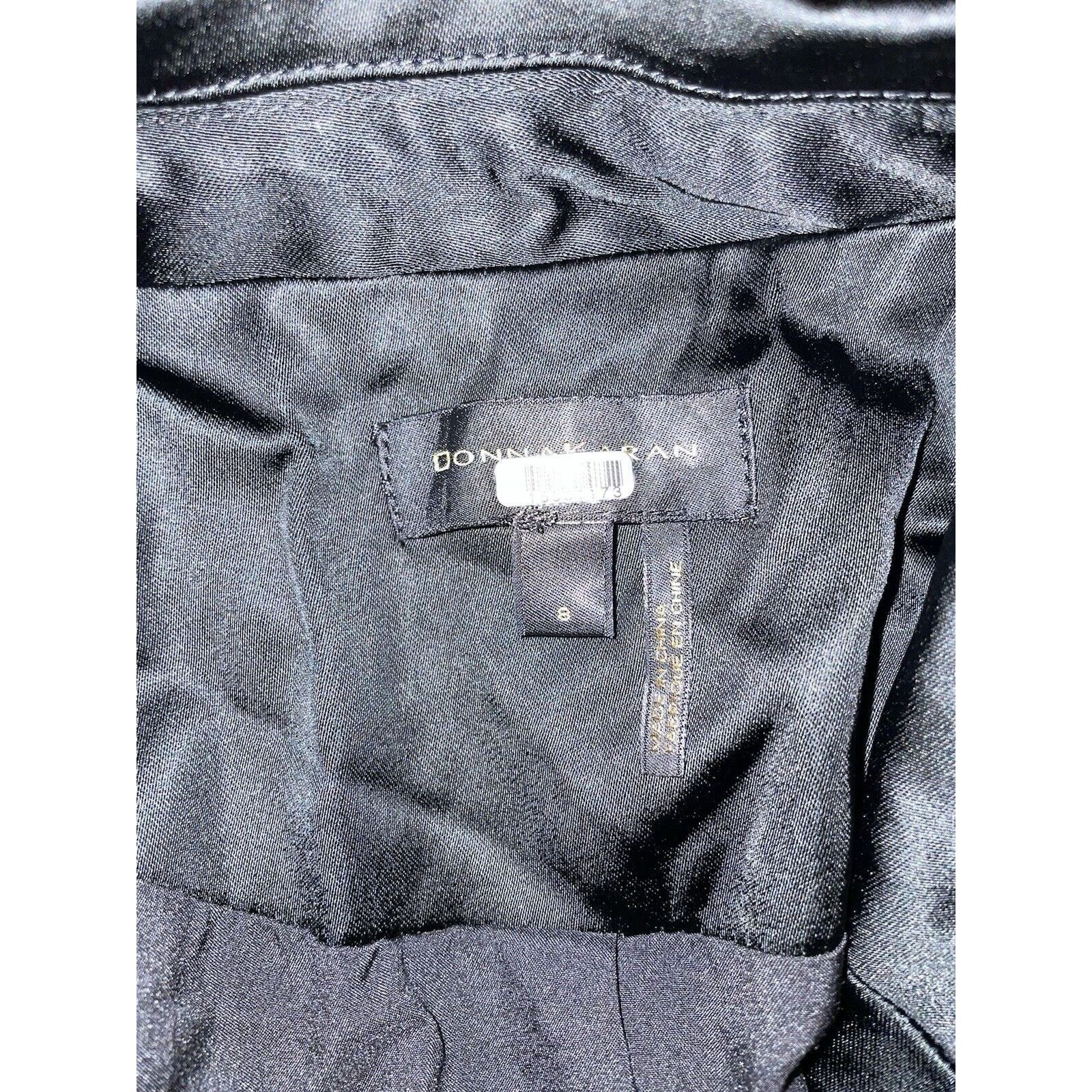 Donna Karan Donna Karan cut out tuxedo satin solid black blazer 8 jacket Size M / US 6-8 / IT 42-44 - 12 Thumbnail