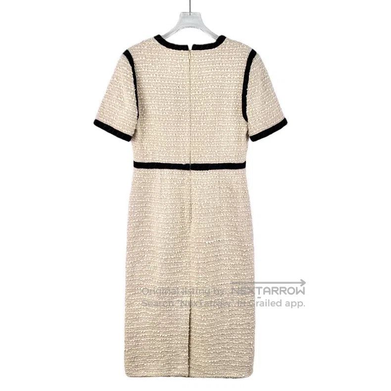 Gucci Gucci Beige tweed cotton V-neck single-breasted short-slee Size M / US 6-8 / IT 42-44 - 2 Thumbnail