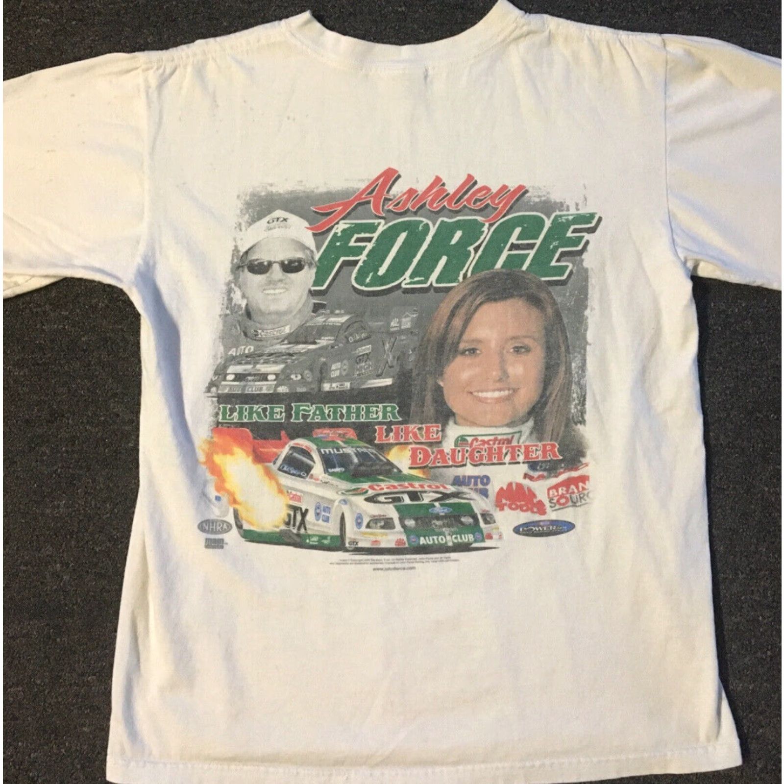 Anvil VINTAGE John Ashley Force Father Like Daughter Shirt M White 90s Grunge NASCAR Racing Mens T-Shirt Size US M / EU 48-50 / 2 - 2 Thumbnail