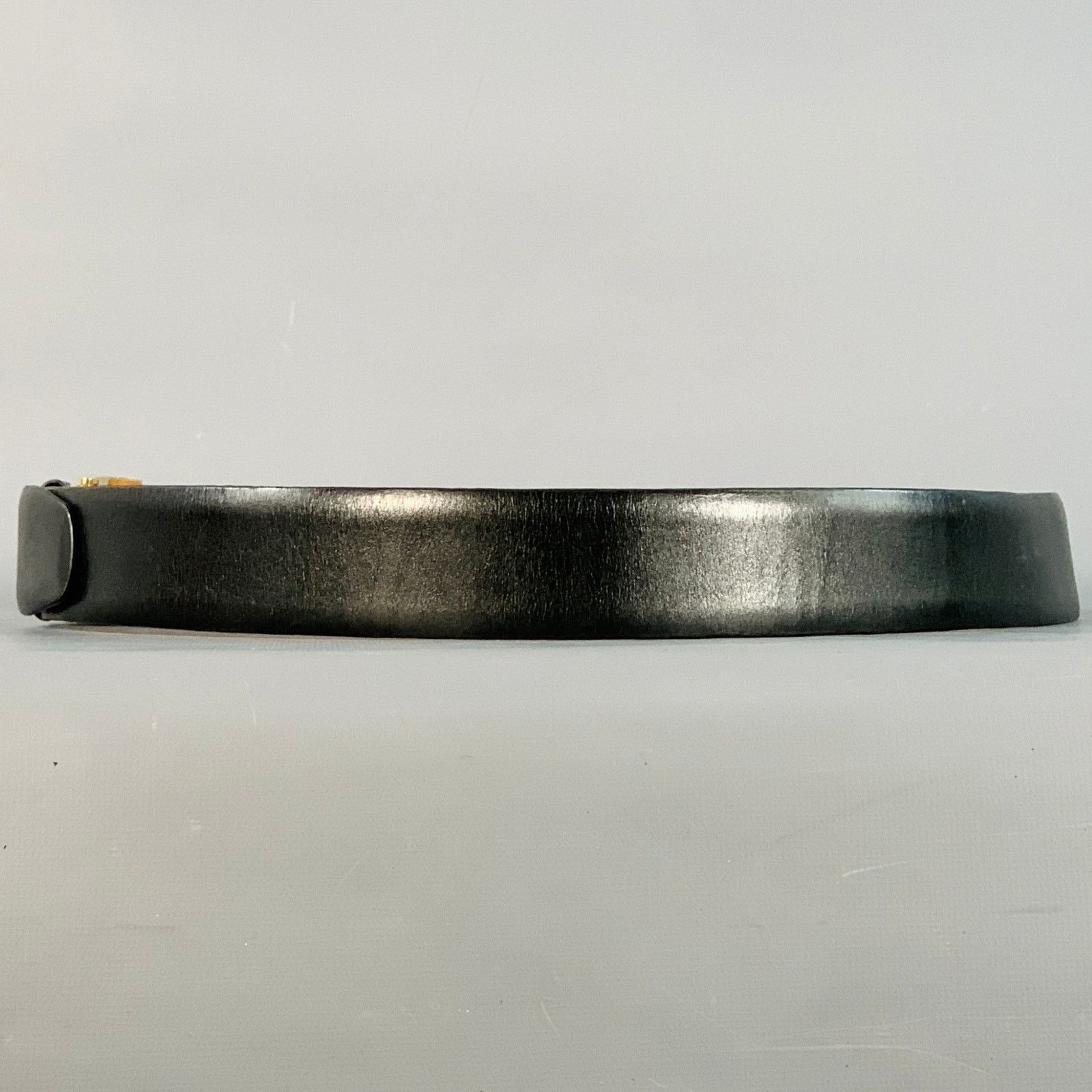 Zilli ZILLI Size 40 Black Gold Logo Leather Belt Size ONE SIZE - 4 Thumbnail