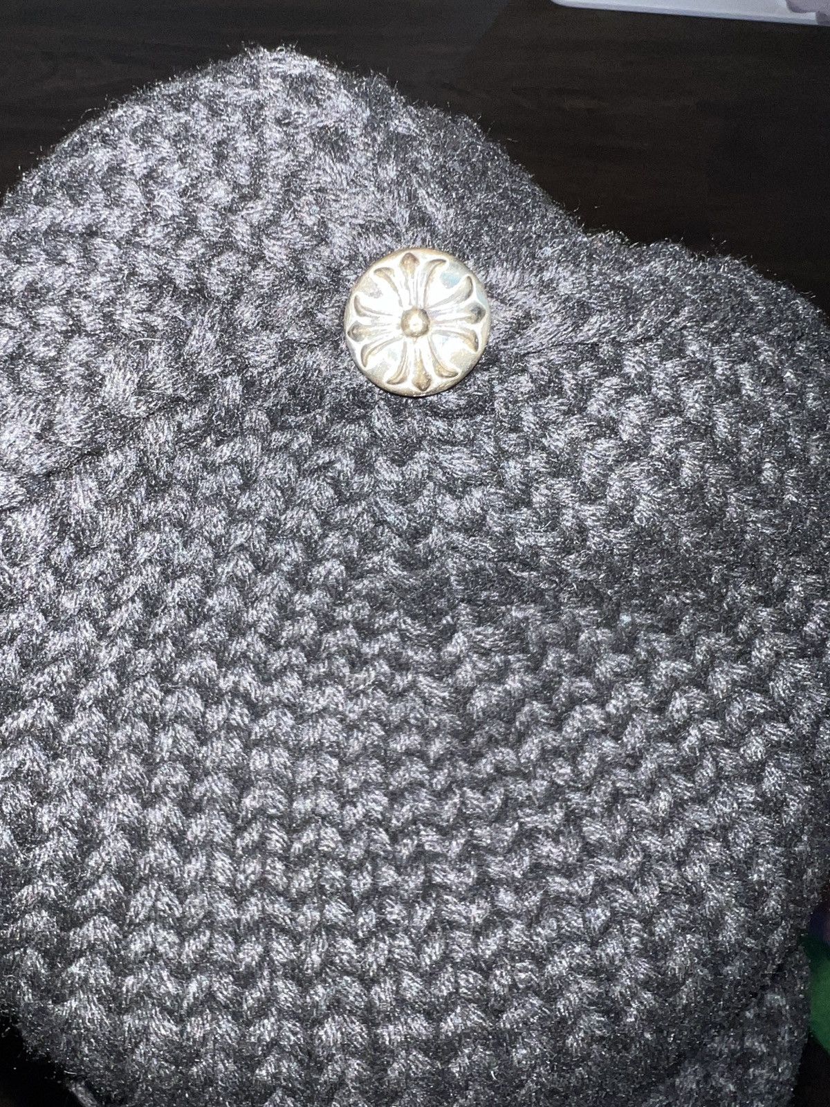 Chrome Hearts Kids cashmere cross patch beanie Size ONE SIZE - 2 Thumbnail