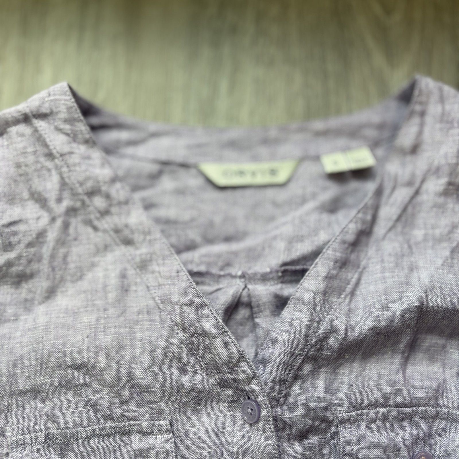 Orvis Orvis Women's 100% Linen Tunic Shirt Small Gray Button Fron Size US S / EU 44-46 / 1 - 2 Thumbnail