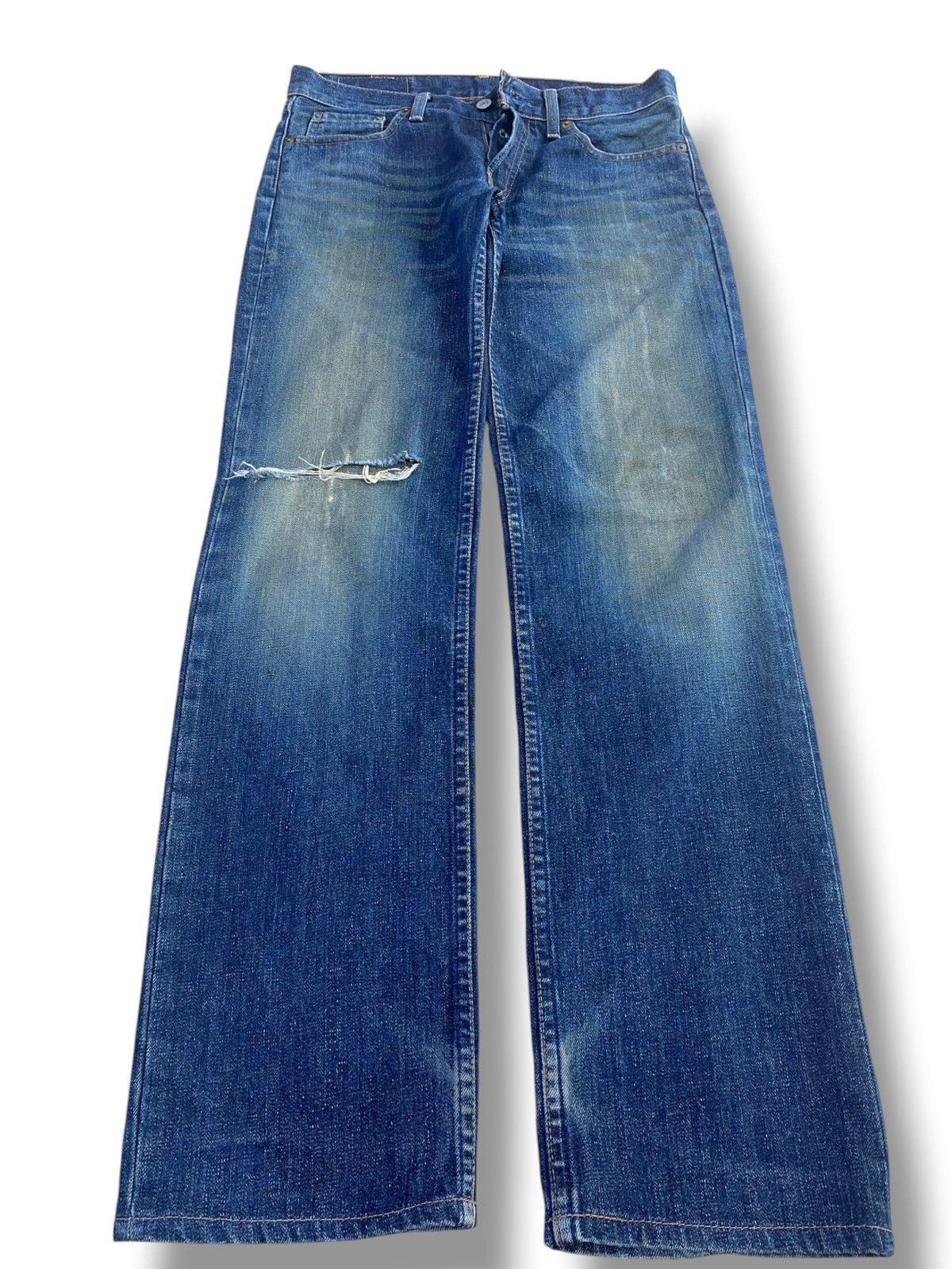 Levi's Levi’s 522 Faded Wash Ripped Style Straight Cut Jeans Size US 30 / EU 46 - 1 Thumbnail
