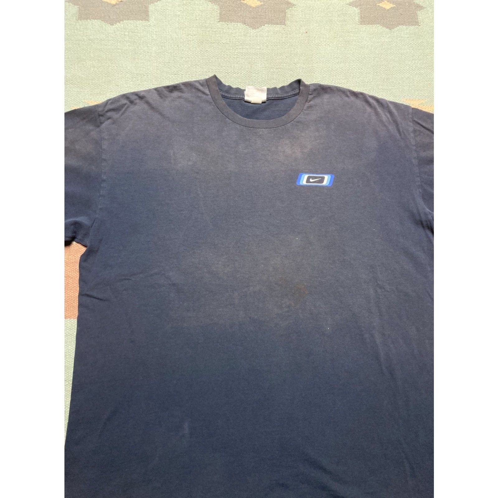 Nike VINTAGE Nike T-Shirt Men XL Navy Blue Check Logo Just Do It Swoosh Graphic Size US XL / EU 56 / 4 - 2 Thumbnail
