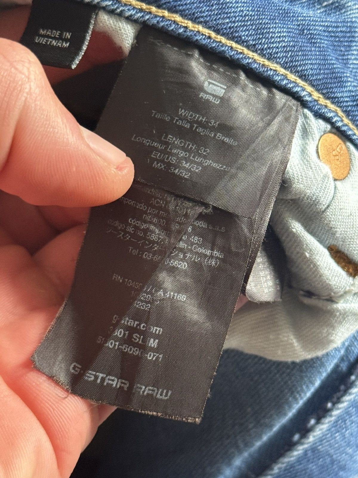 G-Star G star raw 34/32 3301 slim denim pants jeans trousers y2k Size US 34 / EU 50 - 11 Thumbnail
