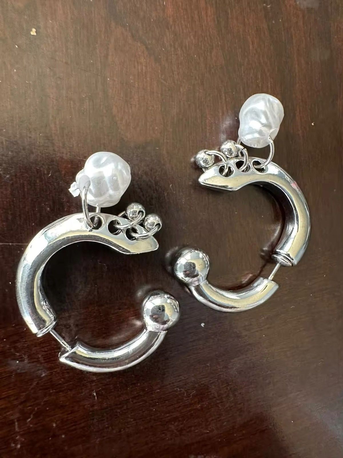 Japanese Brand × Vintage Chic pearl pendant earrings Size ONE SIZE - 8 Thumbnail