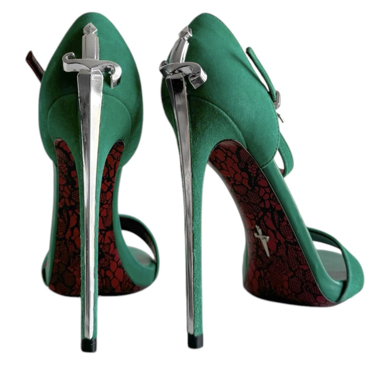 Paciotti Cesare Paciotti Dagger Heels in a rare emerald color Size US 7.5 / IT 37.5 - 2 Thumbnail