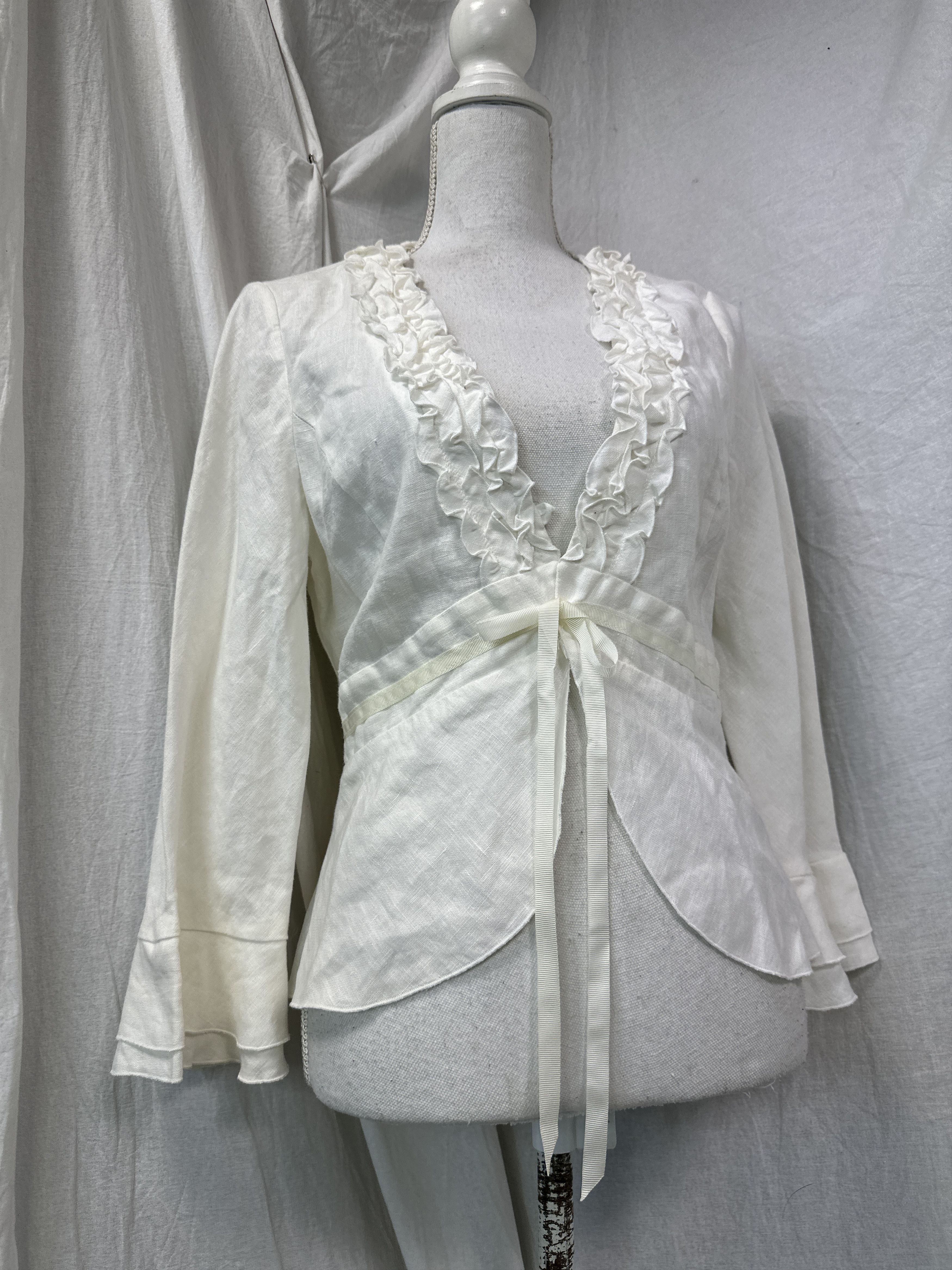Vintage Vintage Boho Hippie Folk Grunge Linen Shirt Y2K Size L / US 10 / IT 46 - 1 Thumbnail