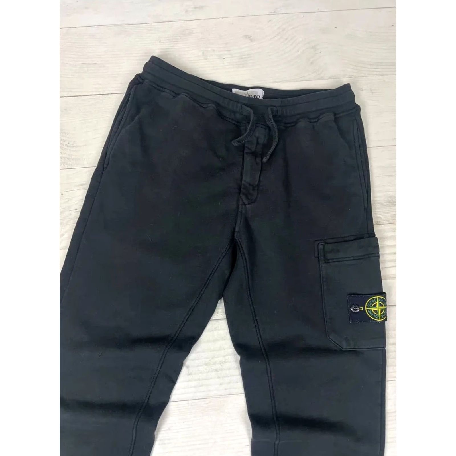 Stone Island Stone Island Fleece Garment Dyed Cargo Pants Sweatpants Men Size M Black Size US 31 - 2 Thumbnail