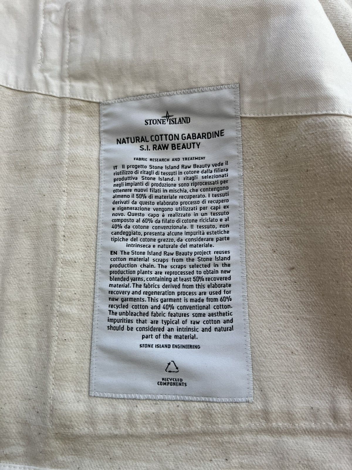 Stone Island Stone Island S.I. Raw Denim Vest XL Natural Cotton Gabardine Size US XL / EU 56 / 4 - 13 Thumbnail