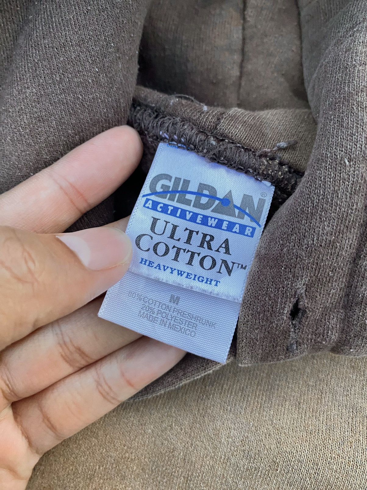Russell Athletic Rare Faded Gildan Ultra Brown Hoodie 🥷🏿 Size US M / EU 48-50 / 2 - 5 Thumbnail